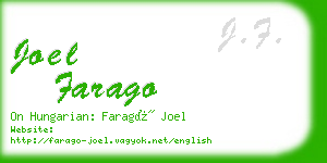 joel farago business card